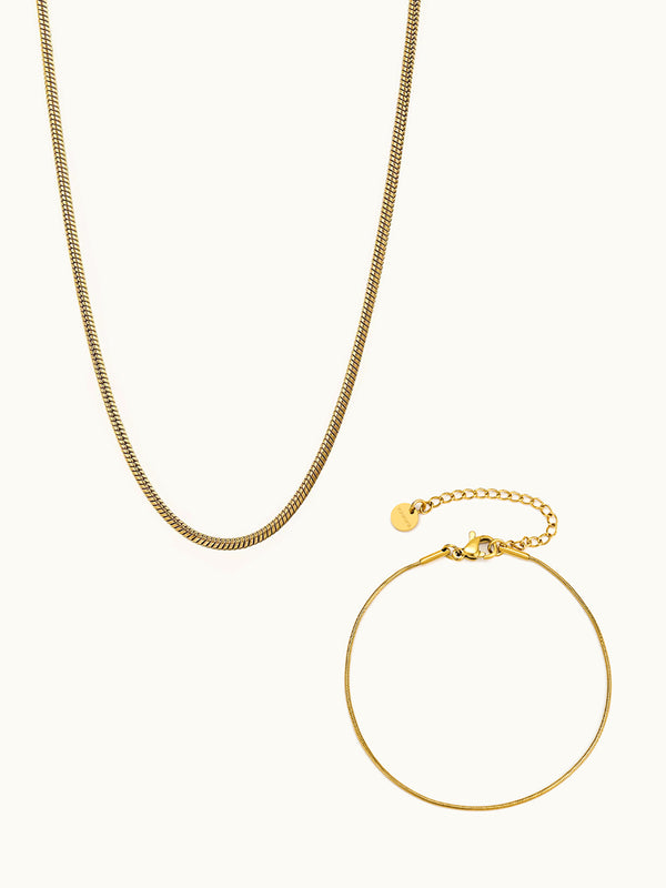 1mm Loop Sleek Kette & Armband Set