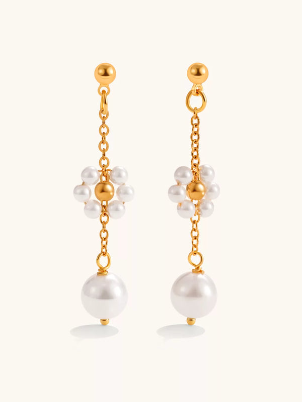 Flower Pearl Ohrringe Gold