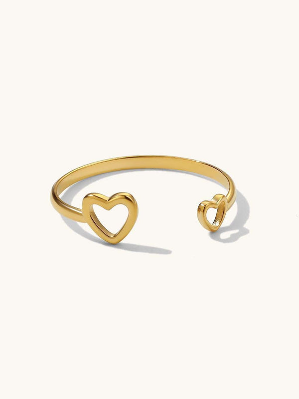 Double Heart Ring Gold