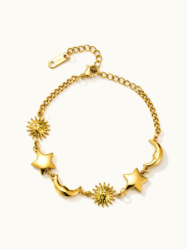 Gorgeous Sun Star Moon Armband