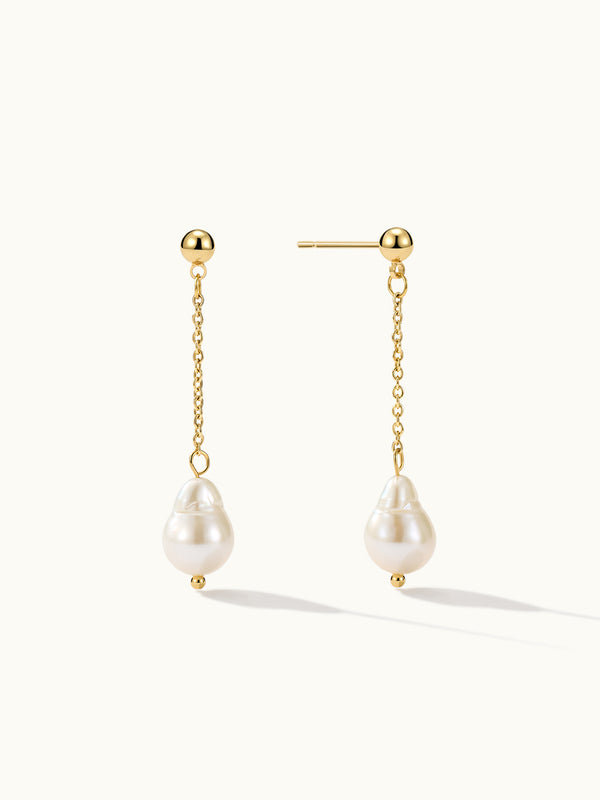 Long Und Single Pearl Ohrringe