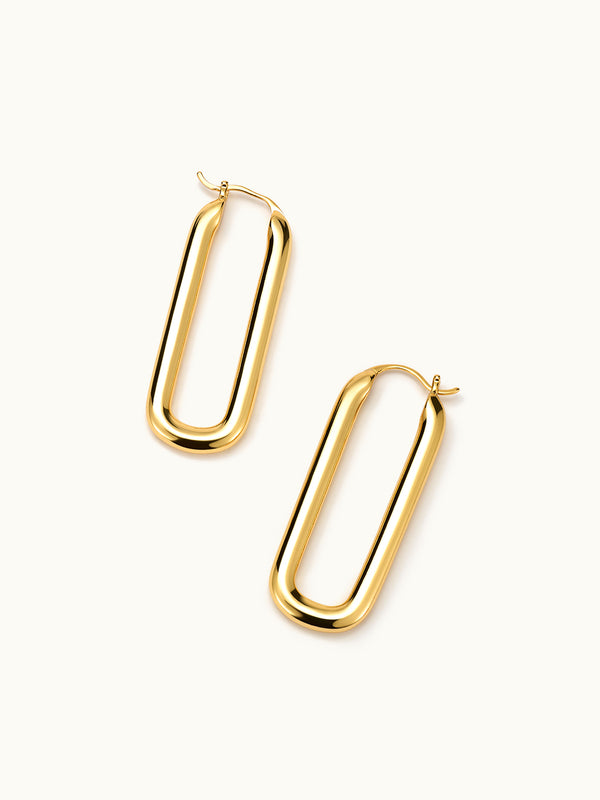 Halo Oval Hoop Ohrringe