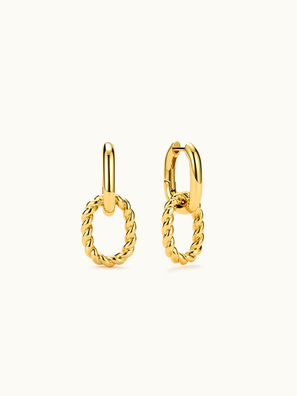  Double Hoop Twisted Ohrringe