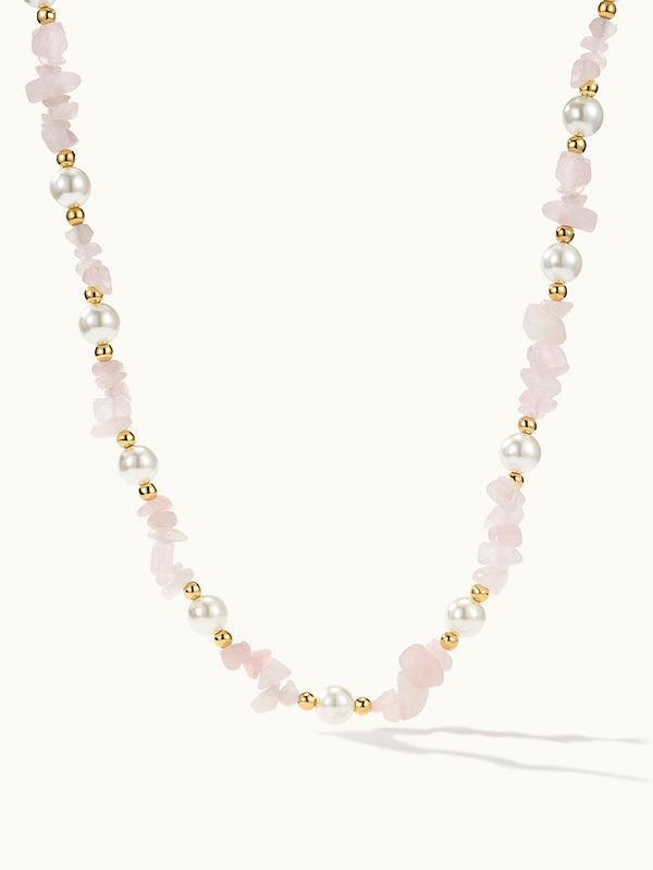 Rose Quartz Pearl Kette