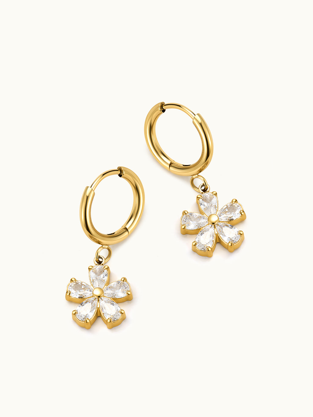 Five Flower Petal Dangle Ohrringe