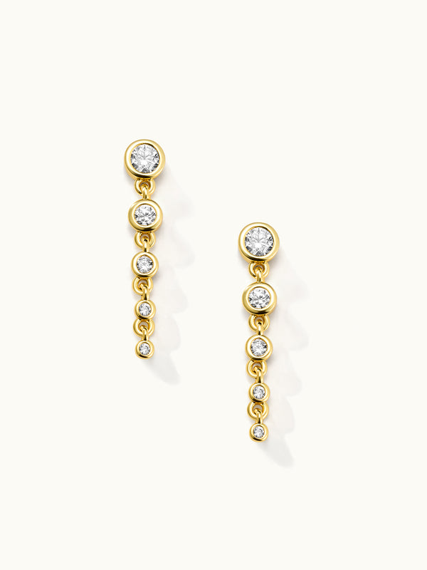 Bezeled Diamond Chain Ohrringe