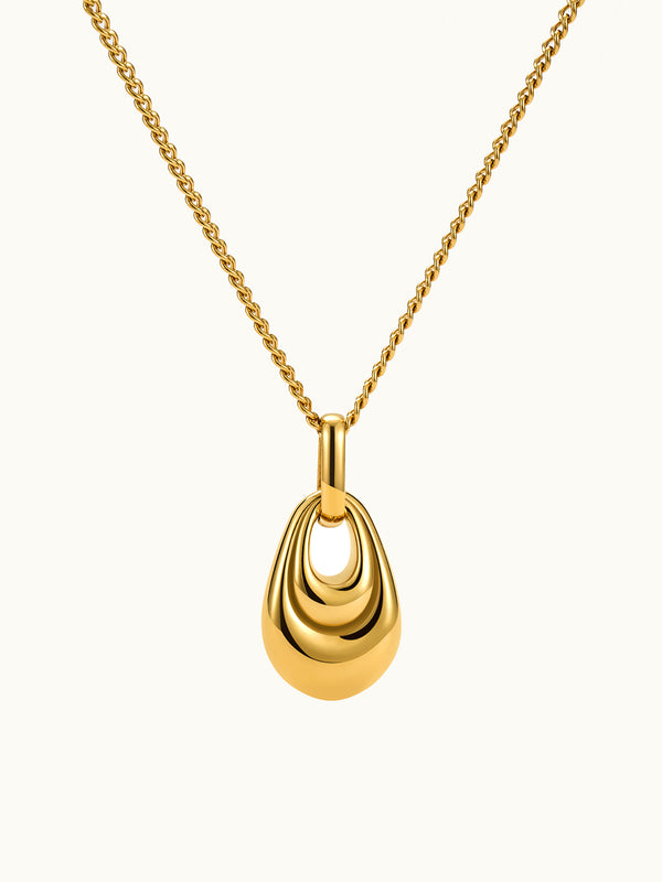 3D Puffed Hollow Teardrop Kette
