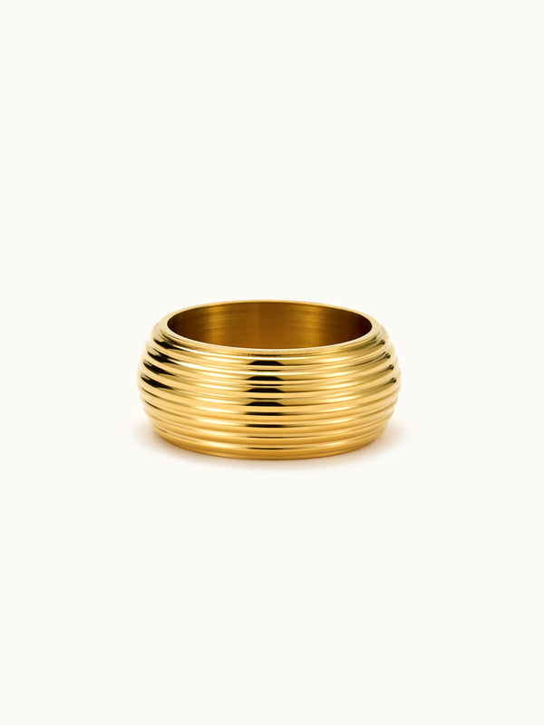 Layered Ribbed Band Ring