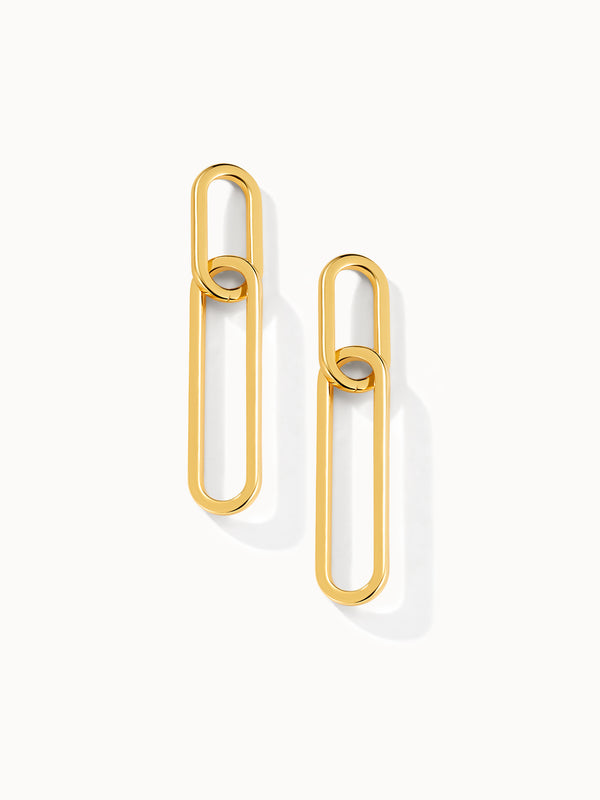 Long Simple Paper Clip Ohrringe