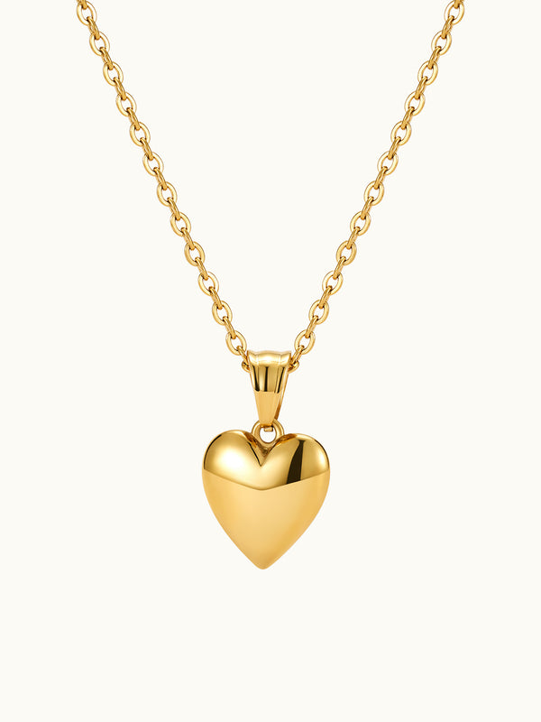 Puffed Heart Charm Kette