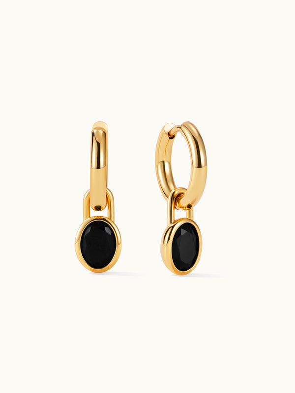 Black Onyx Round Cut Ohrringe
