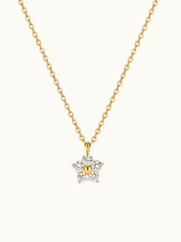 Zirkon Flower Pendant Kette