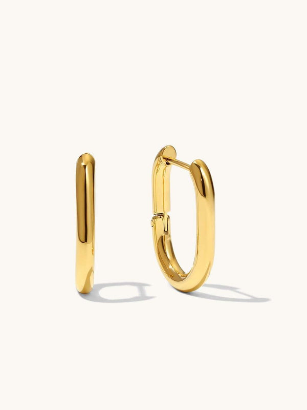 High Oval Ohrringe Gold