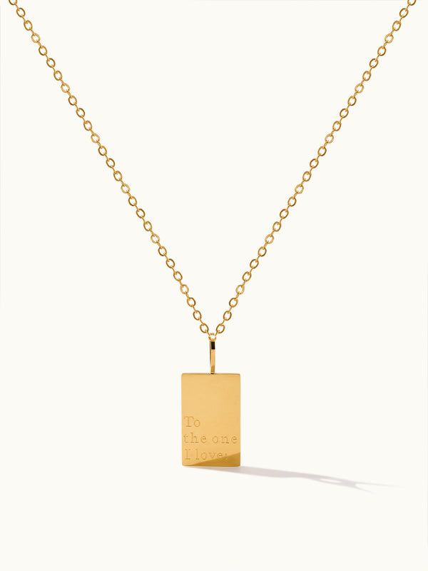Anniversary Lettering Rectangular Kette