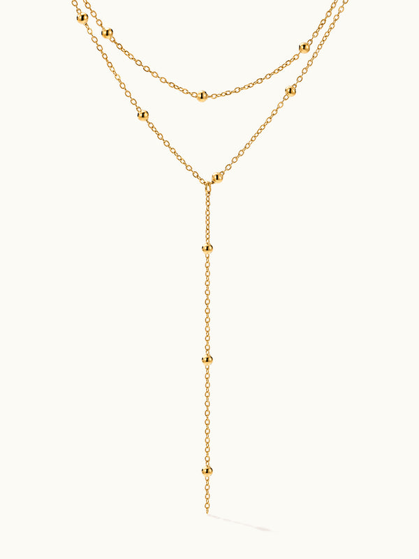 Lariat Y Beaded Drop Multi-Layered Kette