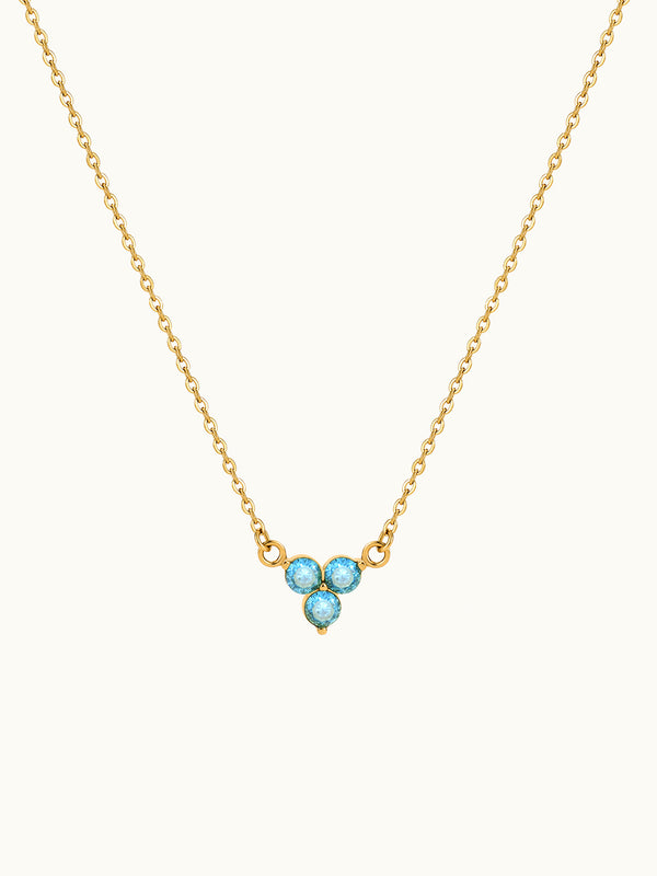 Trio Gemstone Flower Kette