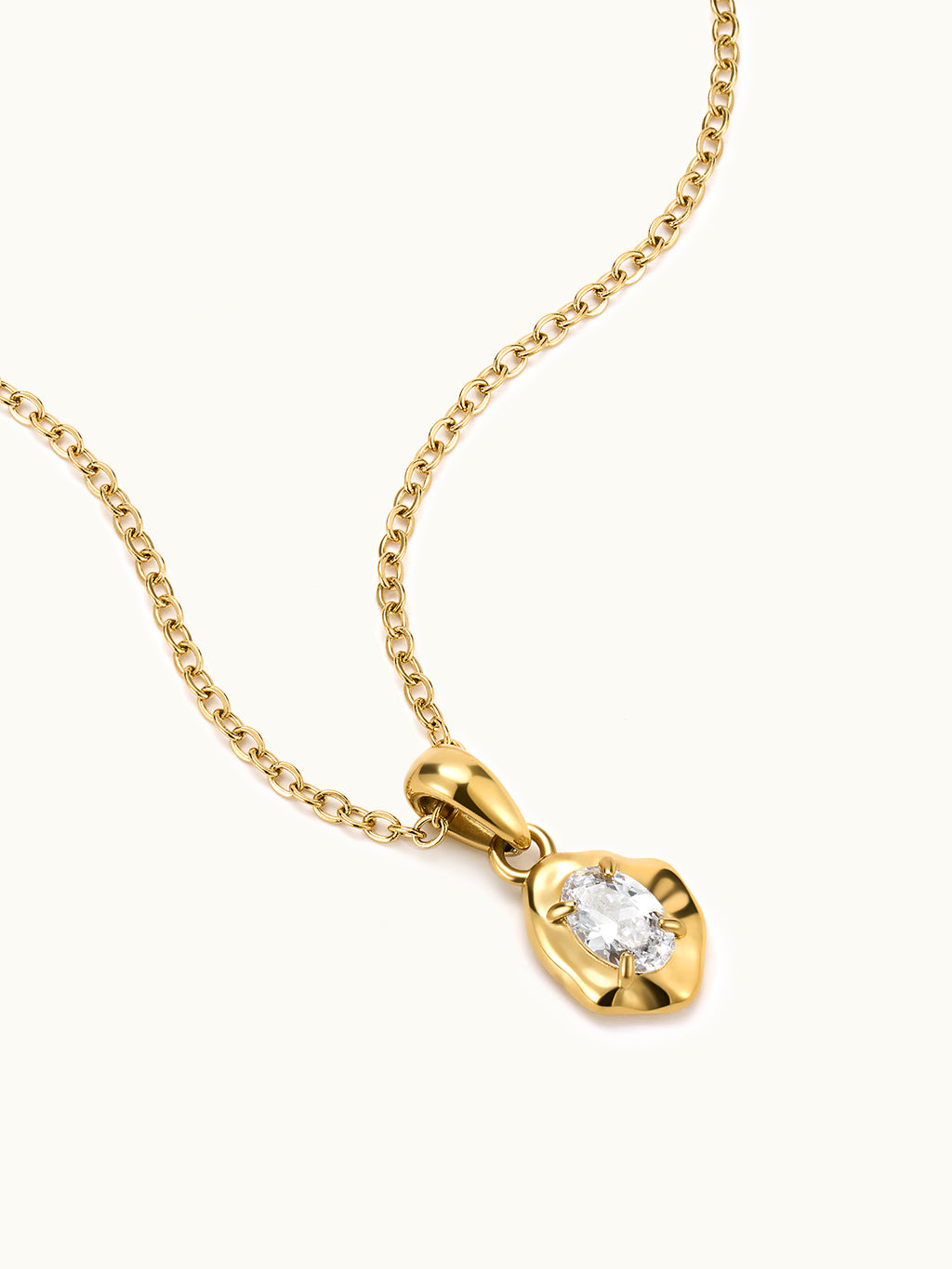 Irregular Inlaid Zirkon Kette
