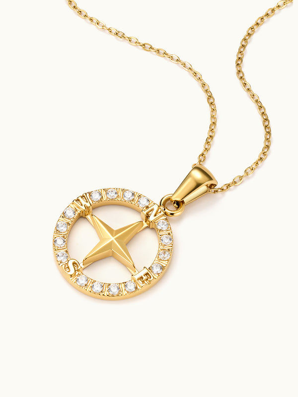 Zirkon Round Compass Kette