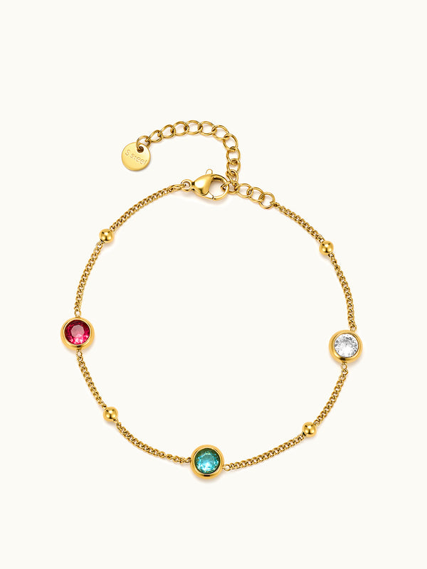 Three Birthstone Exquisite Armband