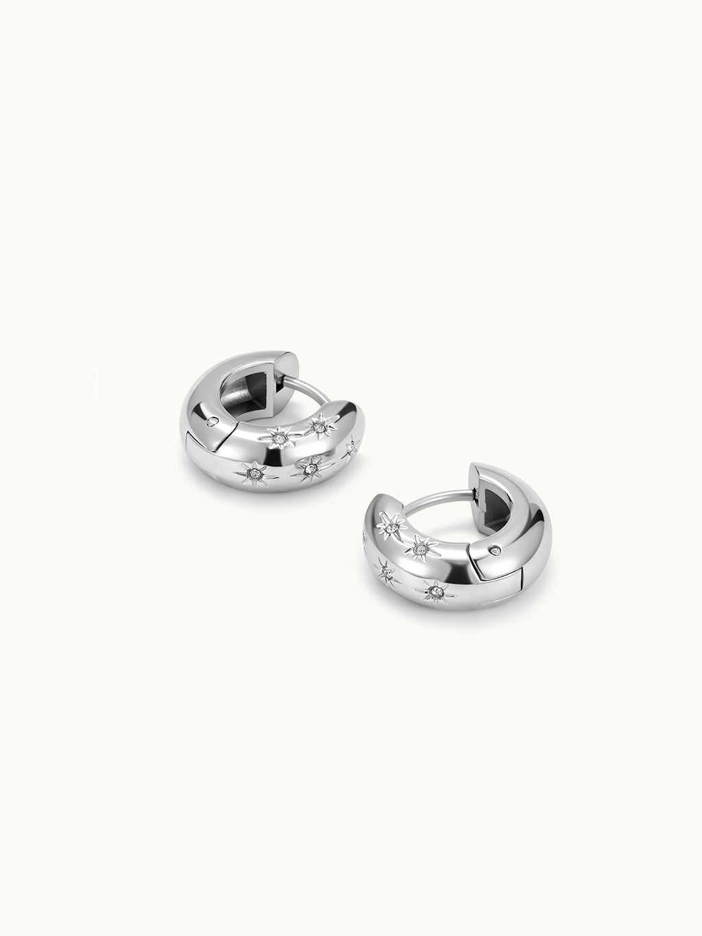 Pave Star Hoop Ohrringe