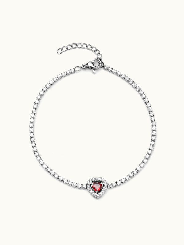 Crimson Heart Tennis Armband