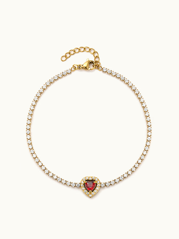 Crimson Heart Tennis Armband