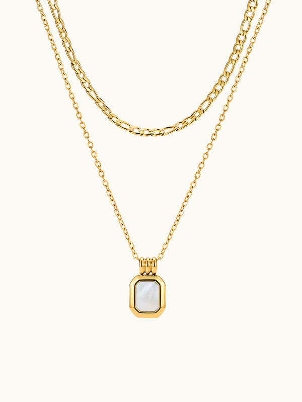 Square Shell Double Layer Kette