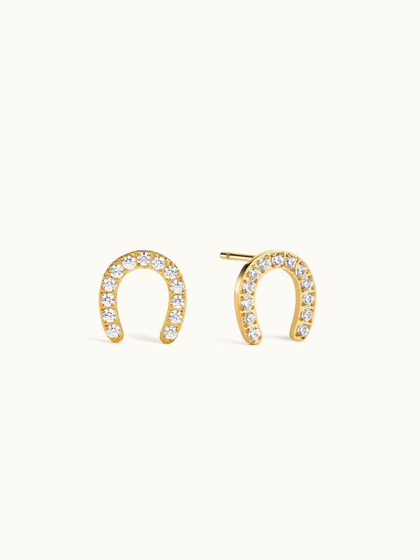 Mini Horseshoe Zirkonia Studs