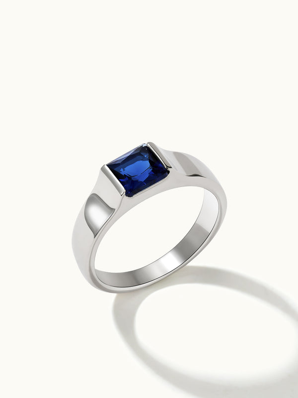Square Zirkonia Flat Inlay Ring