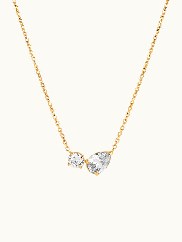 Two Pear Shaped Diamond Kette