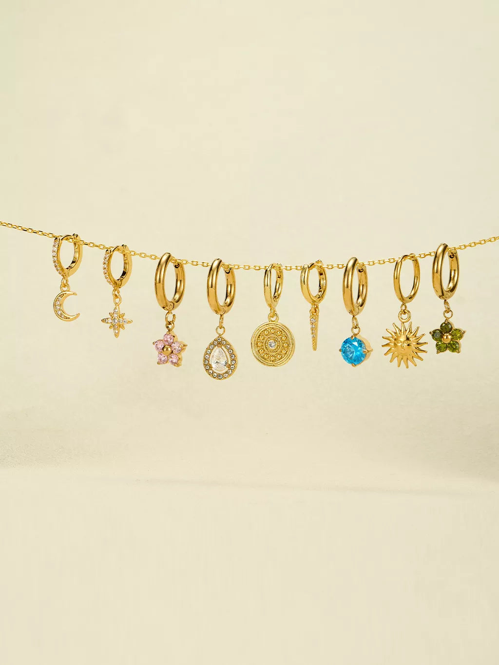 Blaue Gentle Shine Ohrringe Gold 11mm