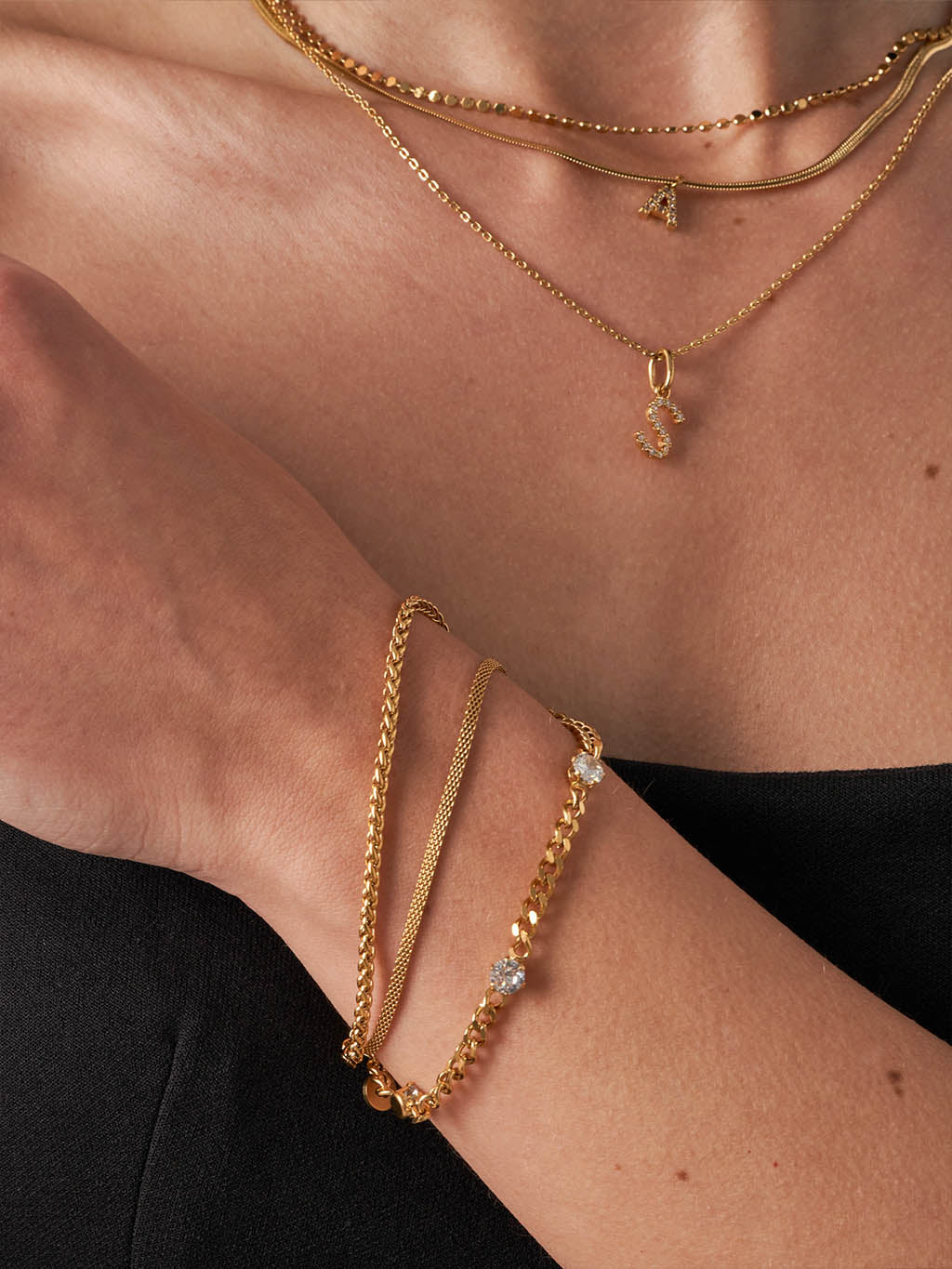 Diamond Pave Letter A Kette