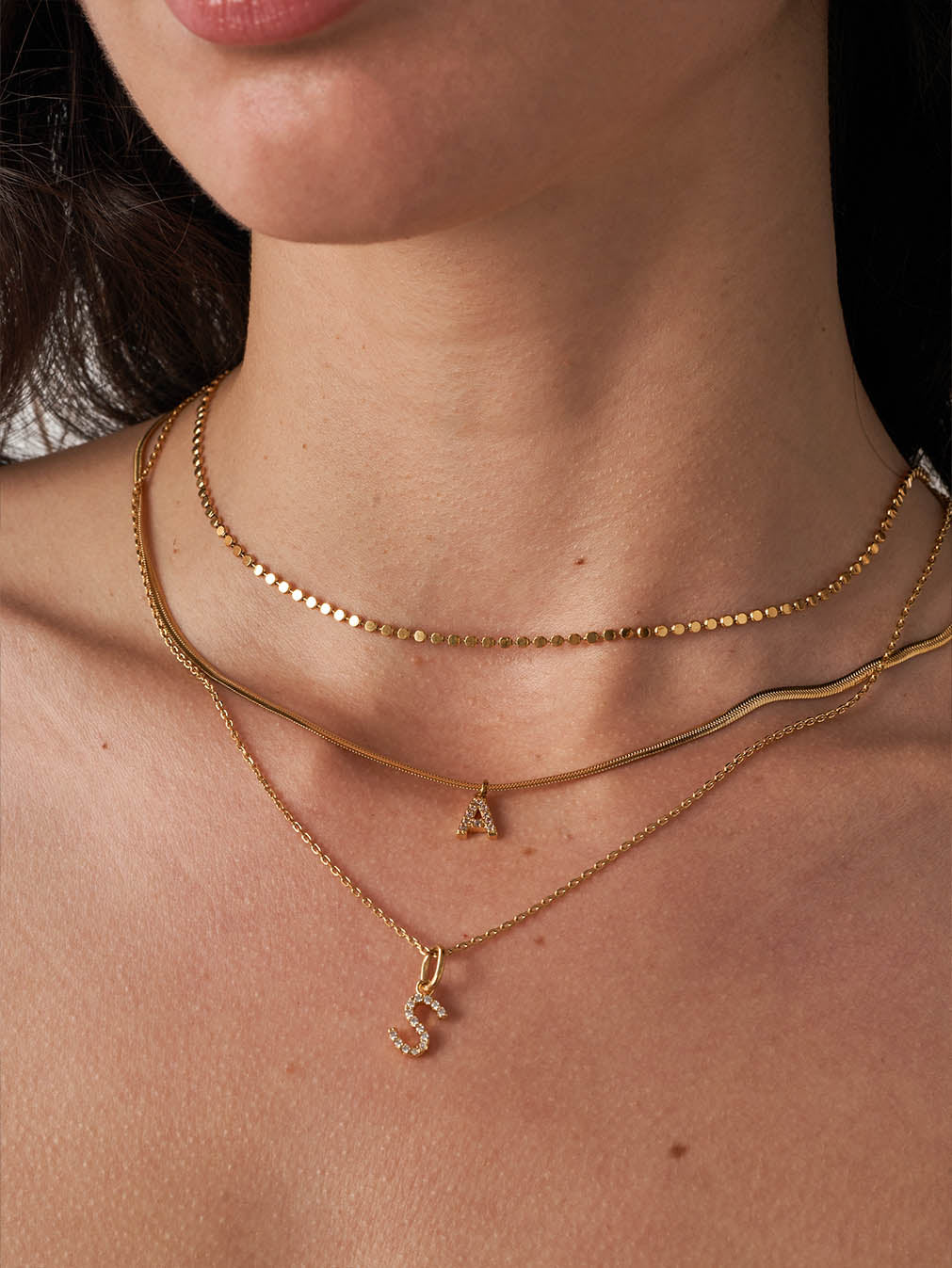 Diamond Pave Letter A Kette