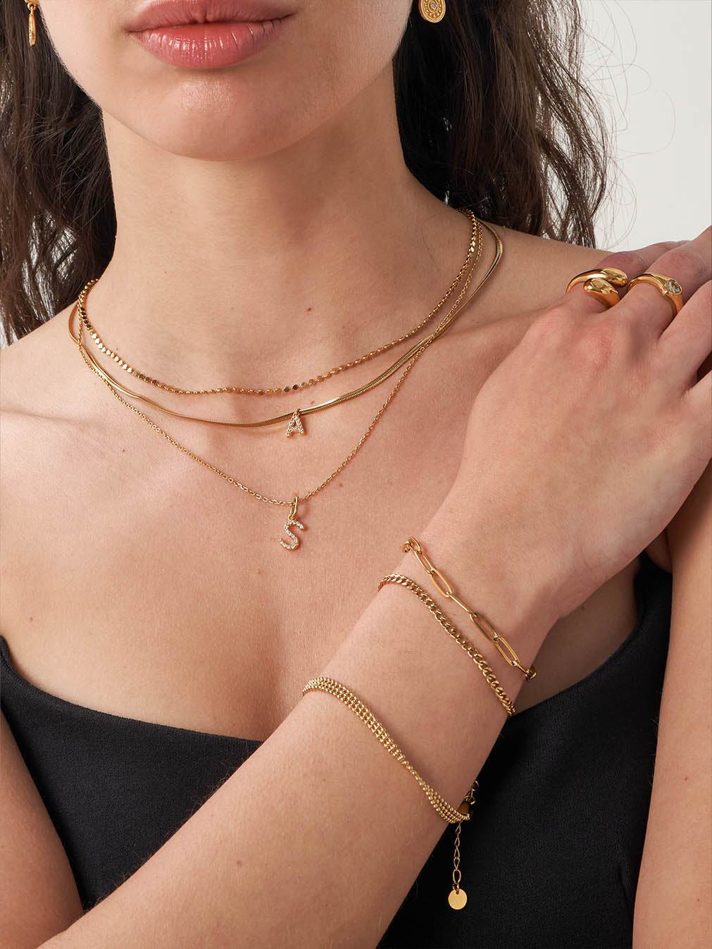 Diamond Pave Letter A Kette