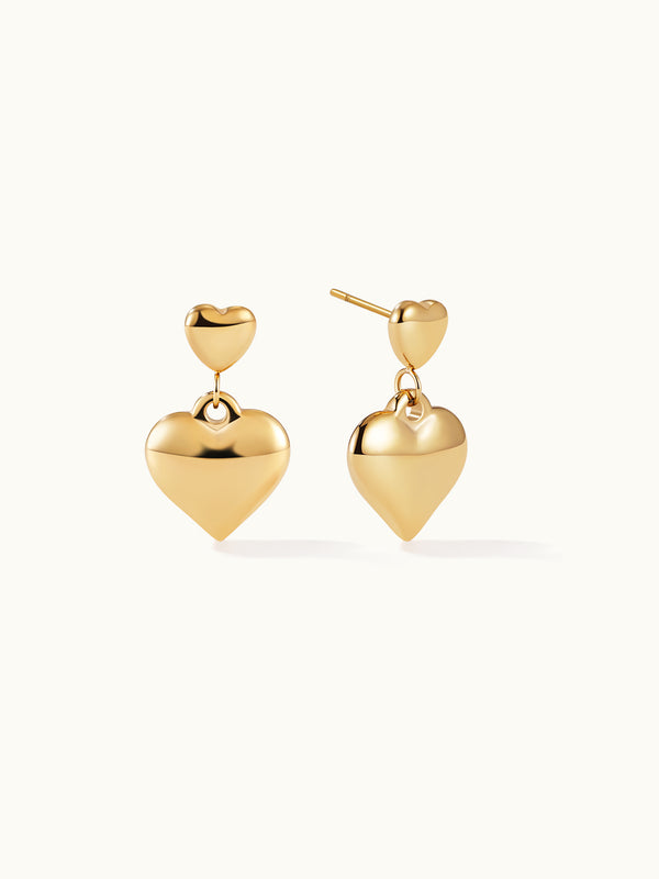 Dual Heart Drop Ohrringe
