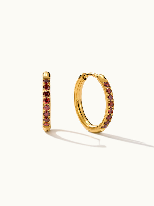 Red Gemstone Eternity Hoop Ohrringe