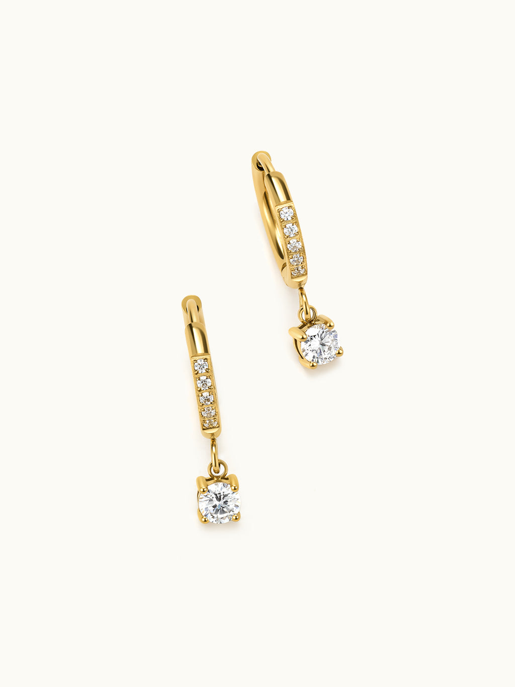 Round Pave Zirkonia Drop Ohrringe
