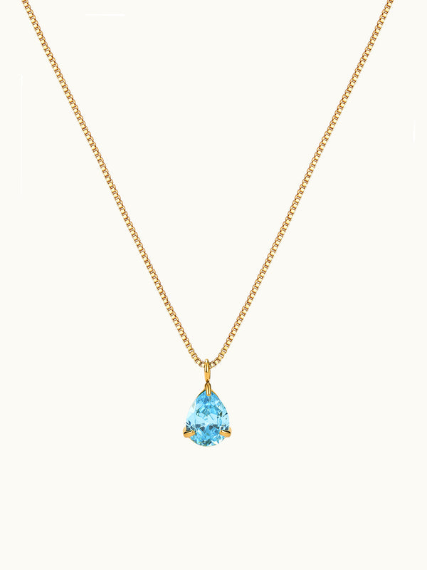 Ocean Blue Drop Zirkon Kette
