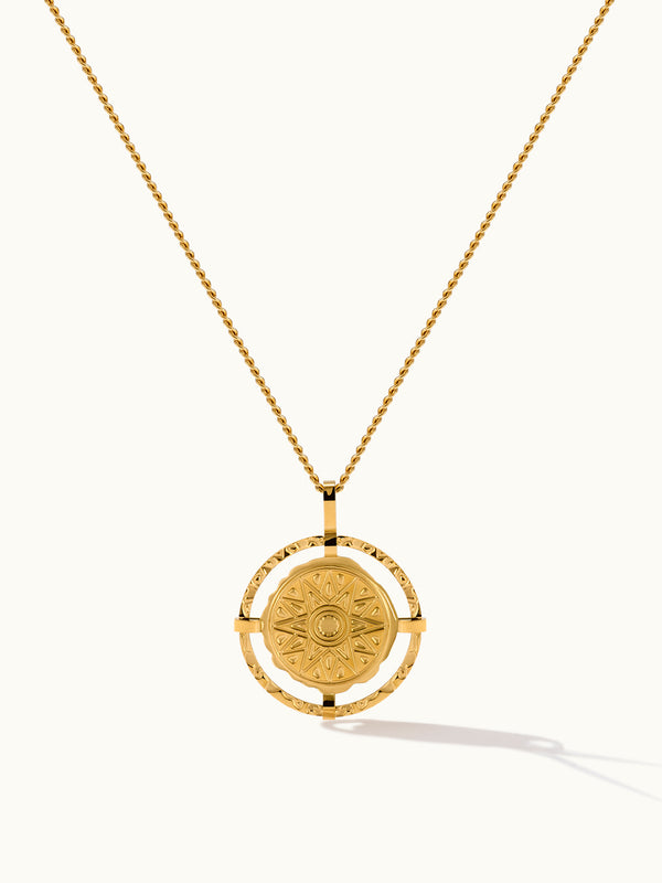 Round Sun Pendant Kette