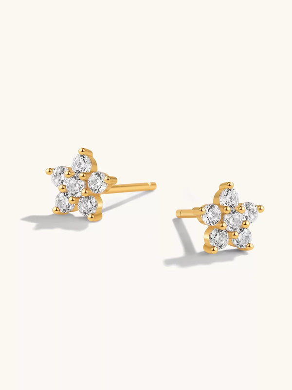 Diamond Flower Stud Ohrringe
