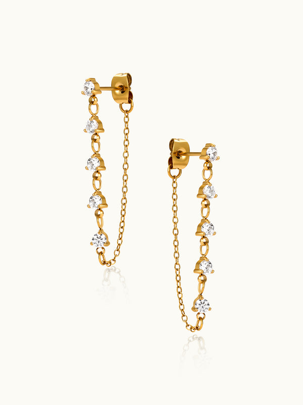 Multi Dangle Zirkon Chain Ohrringe