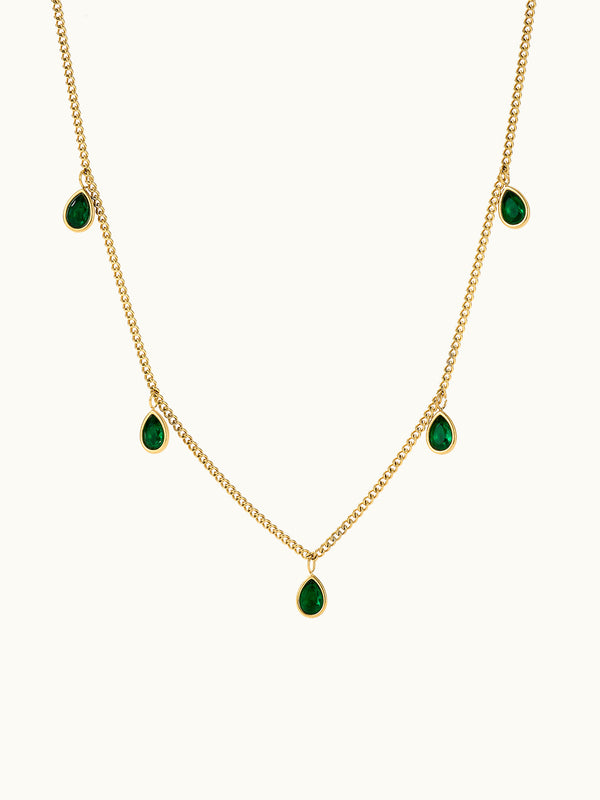 Green Tear Drops Kette