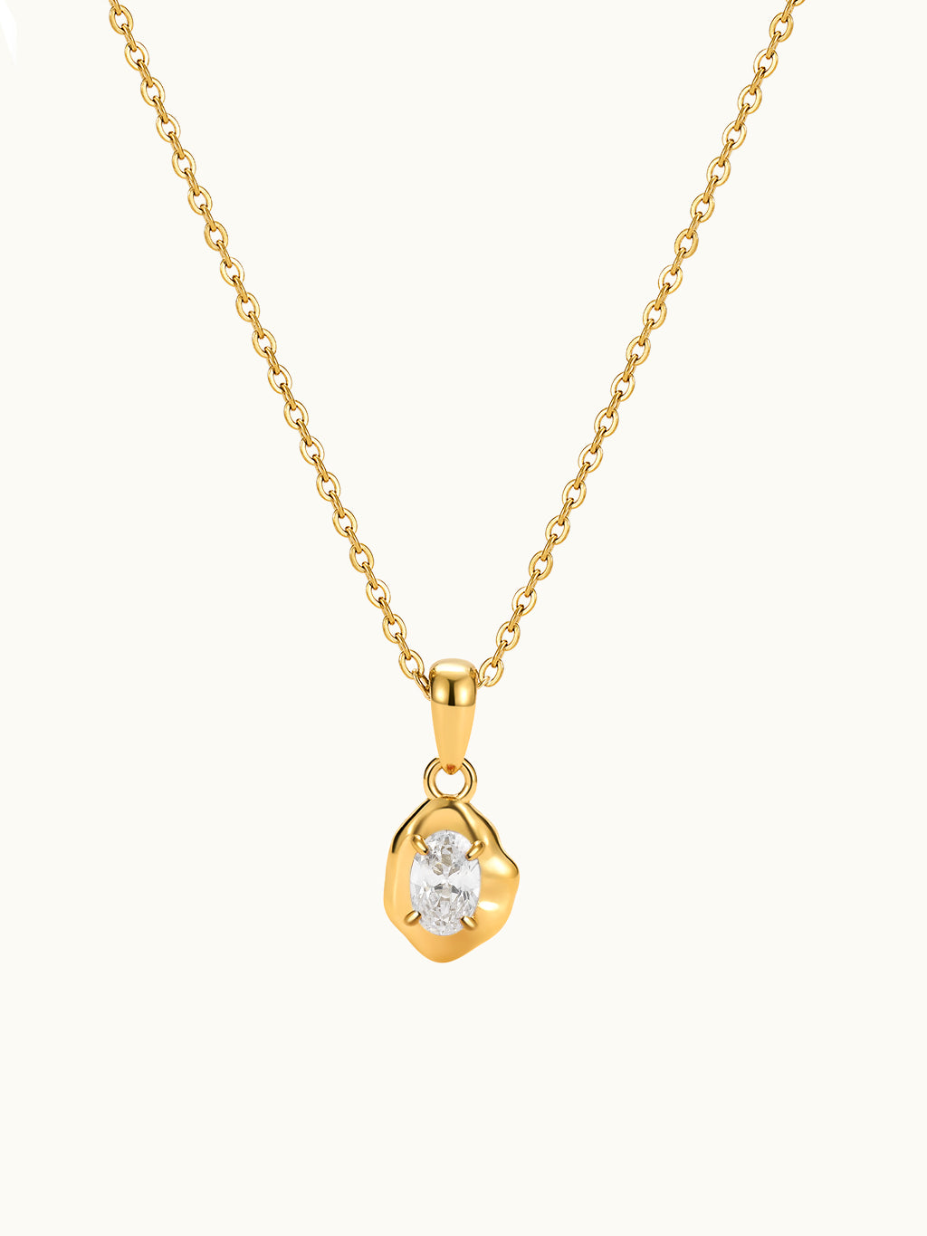 Irregular Inlaid Zirkon Kette
