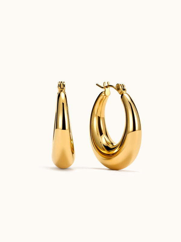 Gold Hoop Huggie Ohrringe