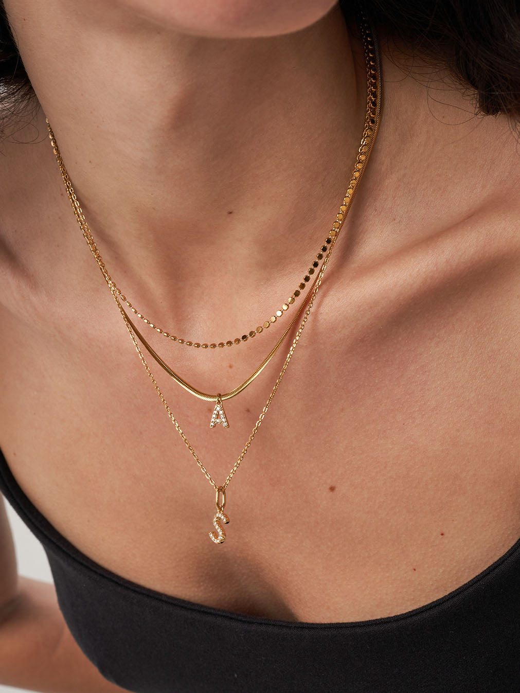 Diamond Pave Letter A Kette