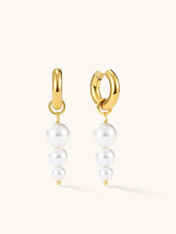 Triple Pearl Drop Ohrringe