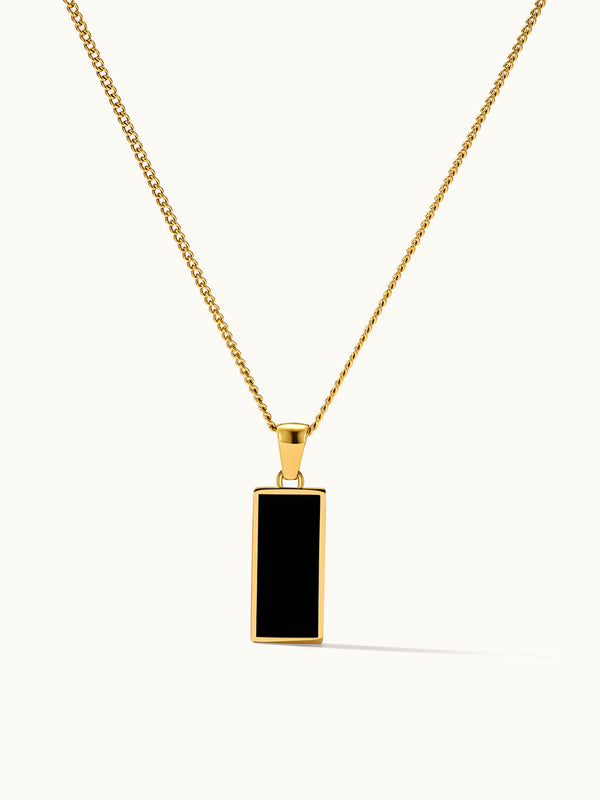 Black Rectangular Charm Kette