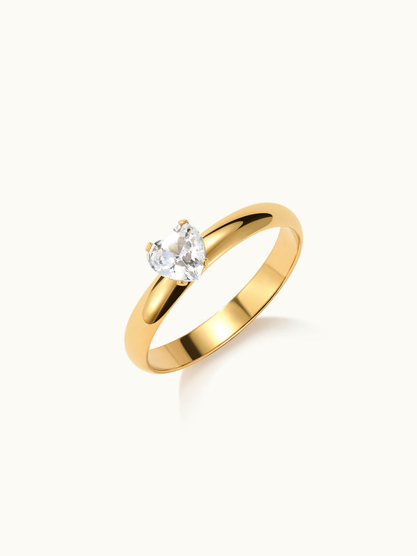 Solitaire Zirkon Heart Ring