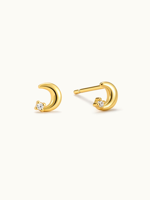 Crescent Zircon Stud Ohrringe