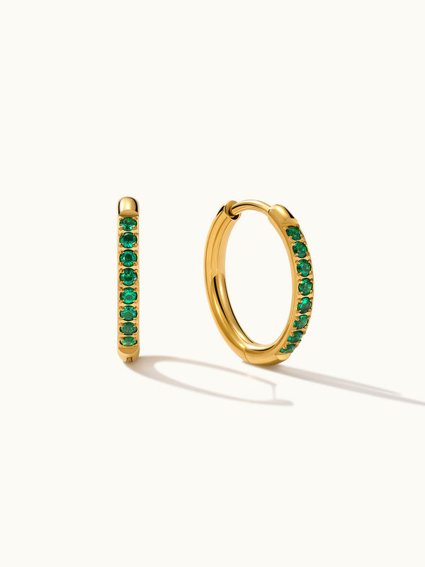 Green Gemstone Eternity Hoop Ohrringe
